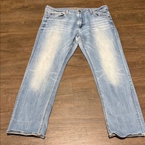 American Eagle Outfitters Men's Faded Blue Slim Jeans